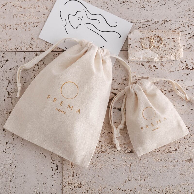 Cotton Bag Manufacturer - Custom Logo Natural Muslin Cotton Jewelry Drawstring