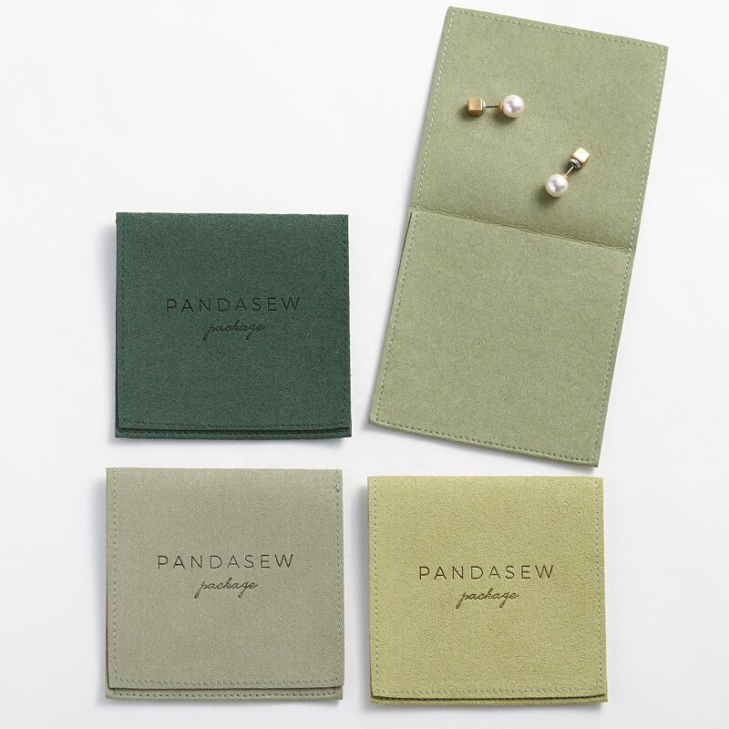 Jewelry Pouch Manufacturer - Custom Logo Microfiber Envelope Flap Necklace Pouch