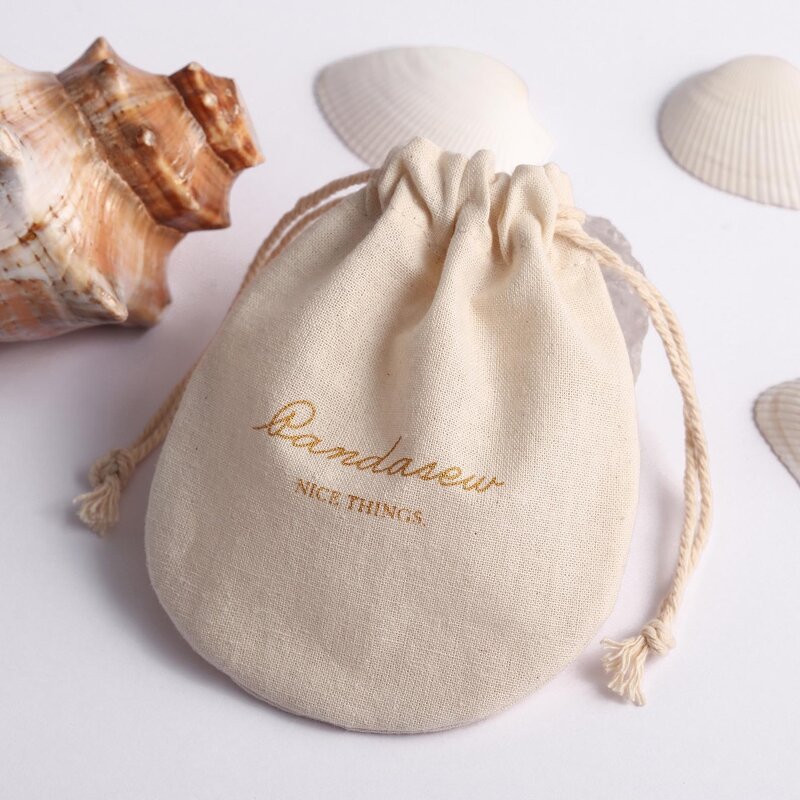 Cotton Bag Manufacturer - Custom Logo Muslin Round Bottom Cotton Drawstring Bag