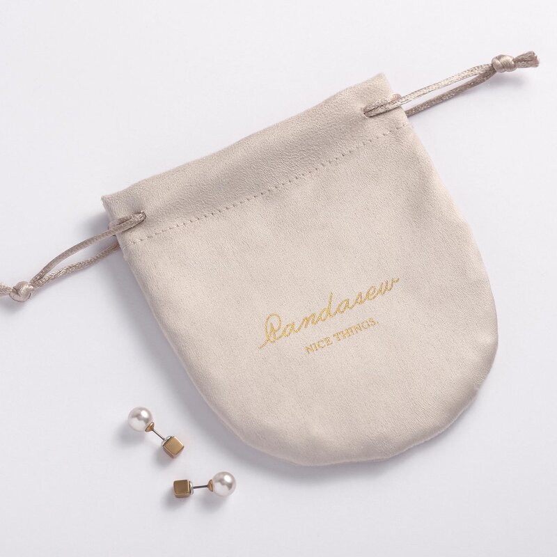 Drawstring Bag - Custom Logo Suede Round Bottom Jewelry Cosmetic Packaging Pouch