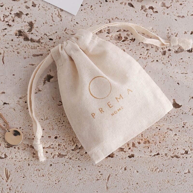 Cotton Bag Manufacturer - Custom Logo Natural Muslin Cotton Jewelry Drawstring