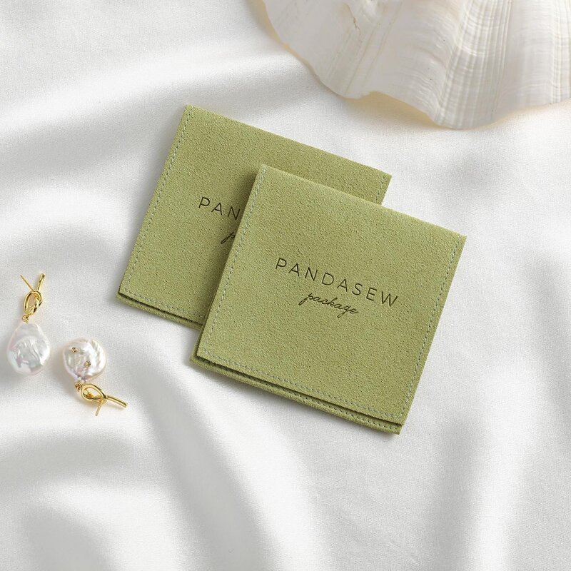 Jewelry Pouch Manufacturer - Custom Logo Microfiber Envelope Flap Necklace Pouch