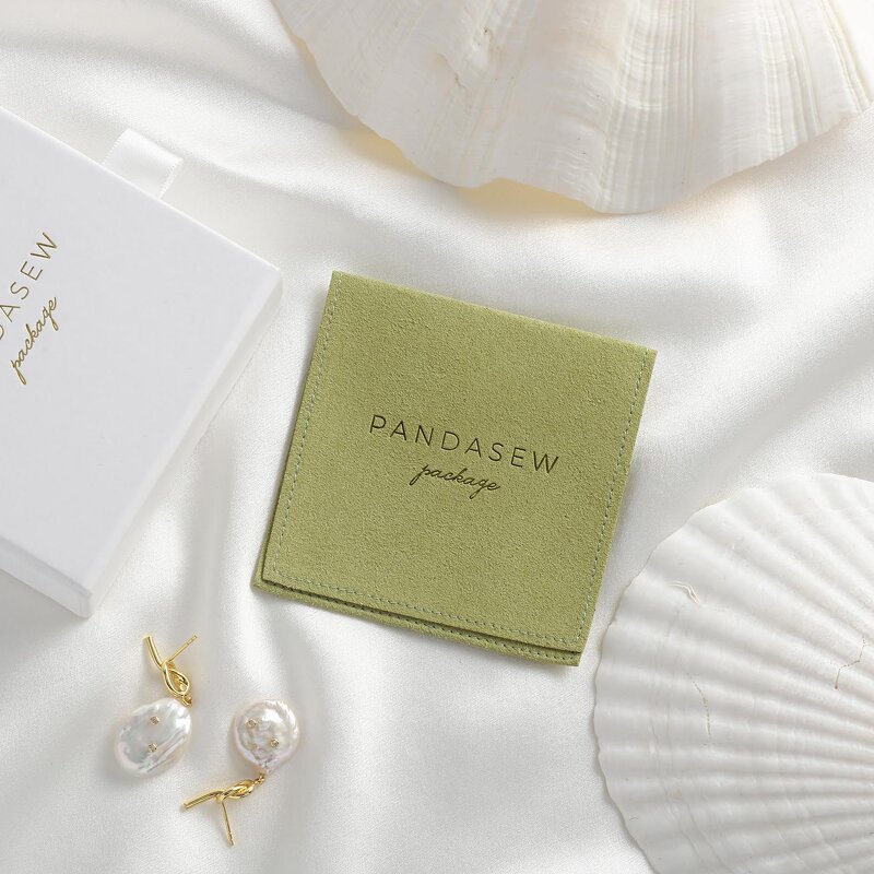 Jewelry Pouch Manufacturer - Custom Logo Microfiber Envelope Flap Necklace Pouch