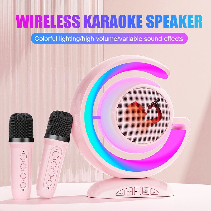Portable Speaker Manufacturer - Colorful LED Light YS-110 Wireless Karaoke with Y1 Microphone AUX AC