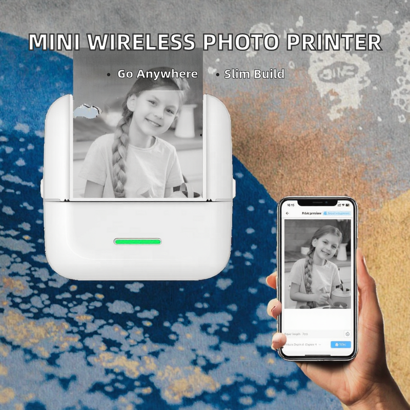 Thermal Printer Manufacturer - Black White Kids USB MINI Wireless Photo Label Portable 200dpi 57MM X5