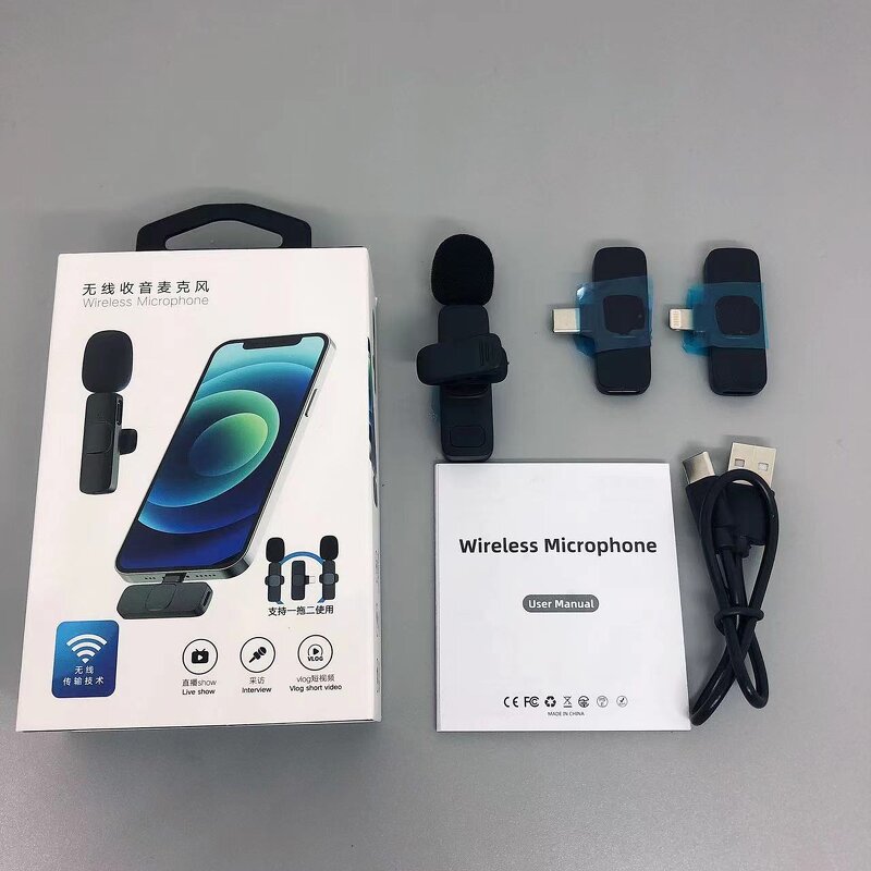 Wireless Microphone Manufacturer - 2022 New Mini Dynamic Lavalier for Live Streaming Vlogging 2 Receivers