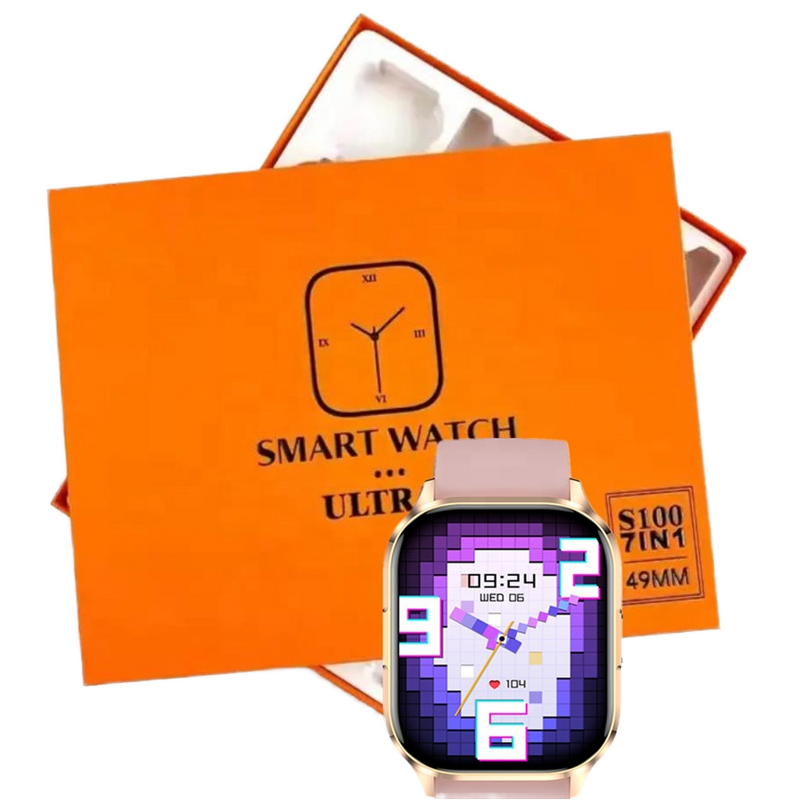 Smart Watch Manufacturer - 2023 7-in-1 Square TFT Steel Band Wireless Charger Heart Rate Answer Call Sleep S100 Ultra