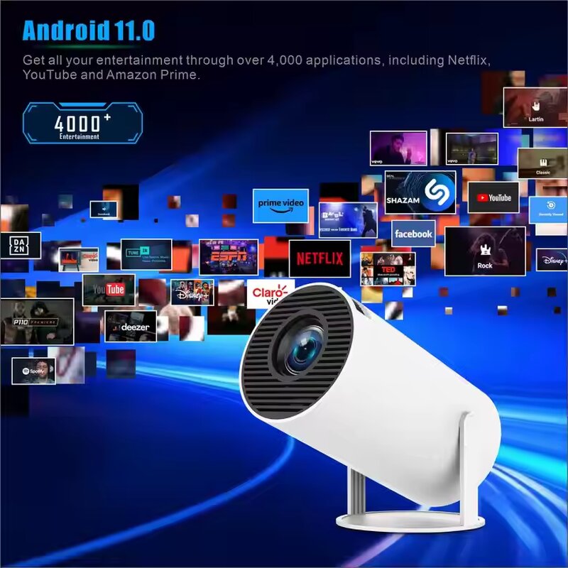 Home Theater Projector Manufacturer - Hy300 Pro 4K Smart Portable LCD Android 11 360 Flip 160ANSI
