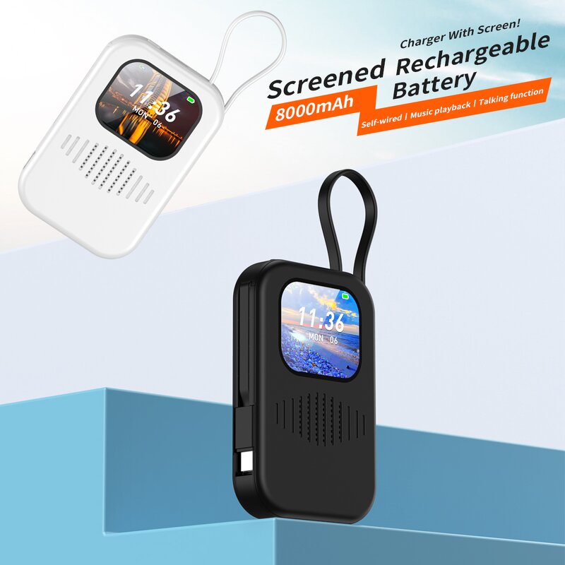 Power Bank Speaker Manufacturer - New Battery Bank 8000mah with Display Screen 2 in 1 Portable Charger