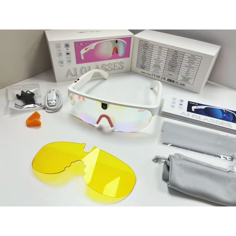 Smart Glasses Manufacturer - AIMB-G5 800W Anti-Shake 1200P HD Video AI Translation for Calling Photo Music