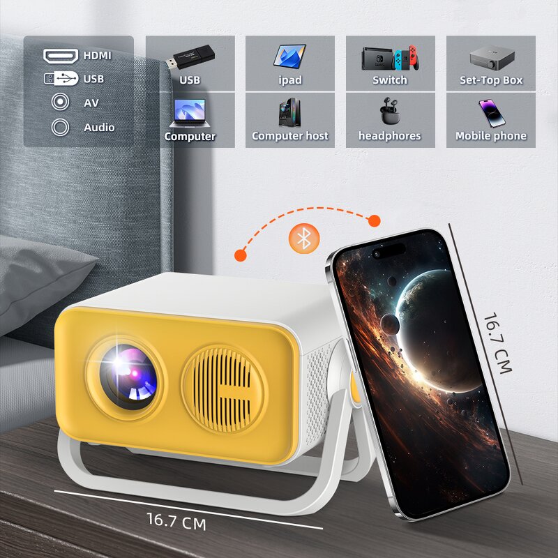 Smart Projector Manufacturer - HD HT23PRO Mini with Android 11 2G RAM Projecting Screen