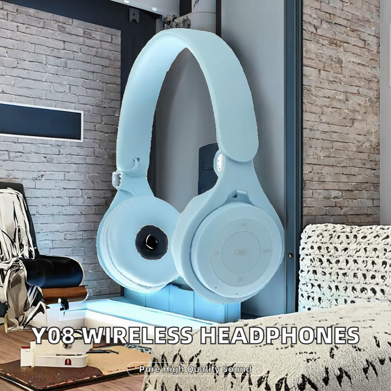 Gaming Headphones Manufacturer - Factory Price Y08 Card Mic On-Ear Foldable for 5.0 Sports Travel