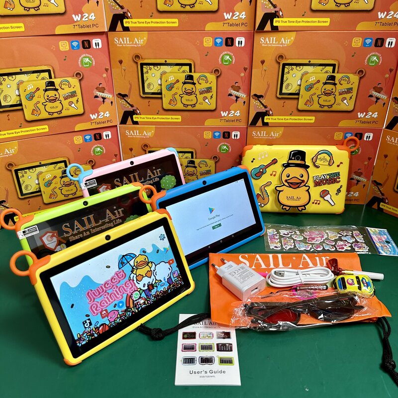 Kids Tablet Manufacturer - 2025 Hot Selling Sail Air W24 7 Inch Android Dual Core 12GB for Game Education