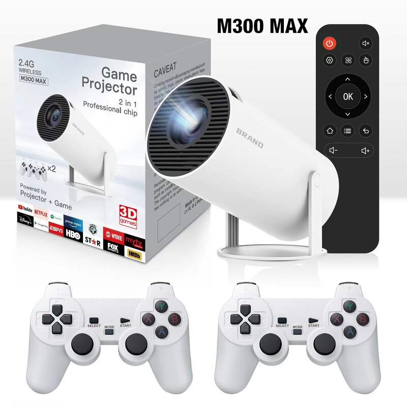 Gaming Projector Manufacturer - M300 Max Portable with 2.4G Wireless Controller 720p HD Output
