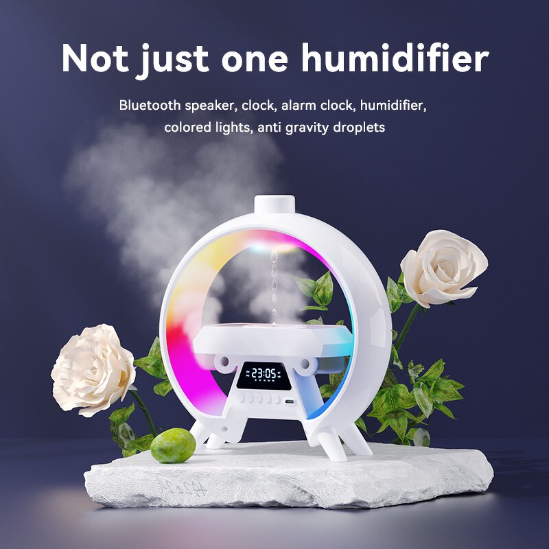 BT Speaker Manufacturer - Newest X65 Anti-gravity Humidification with Microphone Set Power Bank Led Clock