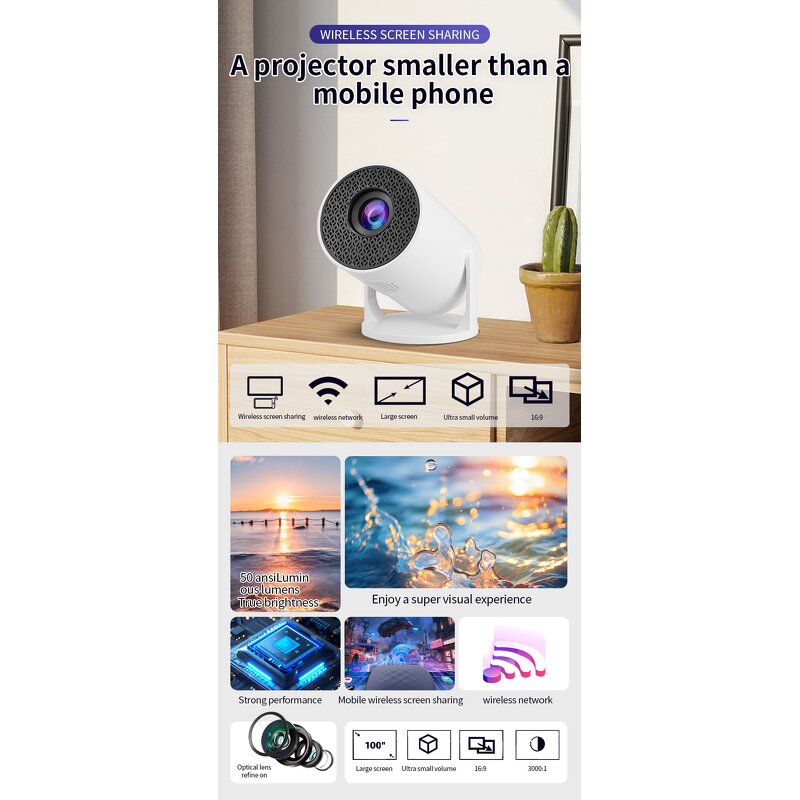 Projector Manufacturer - M5 Support 1080P LCD Pocketable Portable with WiFi for Outdoor Indoor