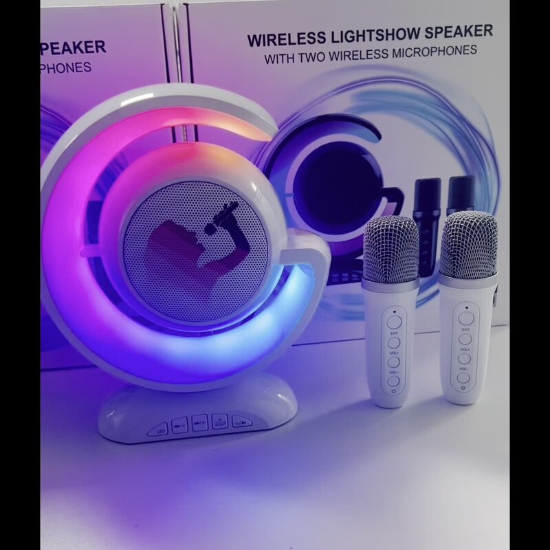 Portable Speaker Manufacturer - Colorful LED Light YS-110 Wireless Karaoke with Y1 Microphone AUX AC