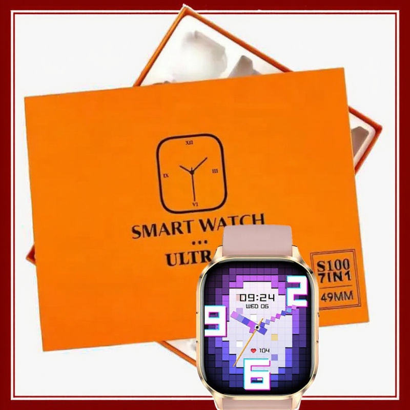 Smart Watch Manufacturer - 2023 7-in-1 Square TFT Steel Band Wireless Charger Heart Rate Answer Call Sleep S100 Ultra