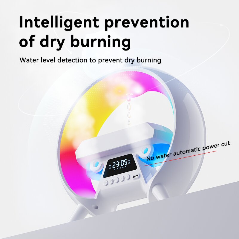 BT Speaker Manufacturer - Newest X65 Anti-gravity Humidification with Microphone Set Power Bank Led Clock