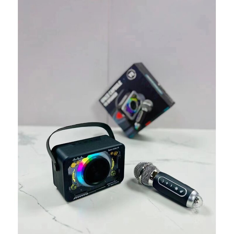 Portable Speaker Manufacturer - Mini Wireless Outdoor Subwoofer LED Flashing Metal Bass Microphone AC