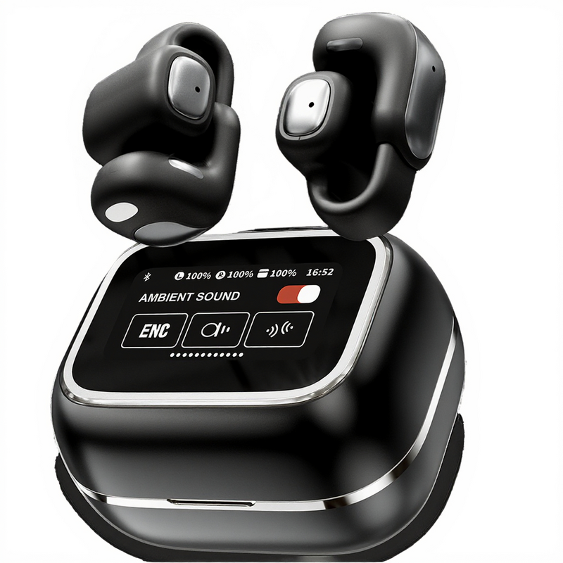 TWS Earbuds Manufacturer - YX42 Semi-in-ear with Smart Touch Screen HIFI ENC IPX4 LHDC LCD Display