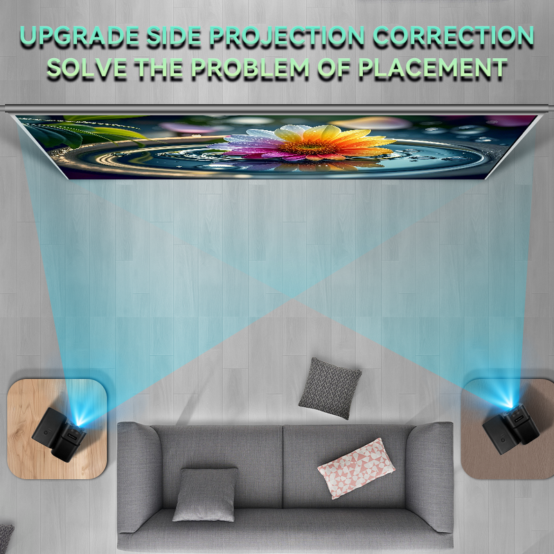 Smart Projector Manufacturer - HT36 Portable Android 11 Mini Home Theater with 2 Microphones for KTV