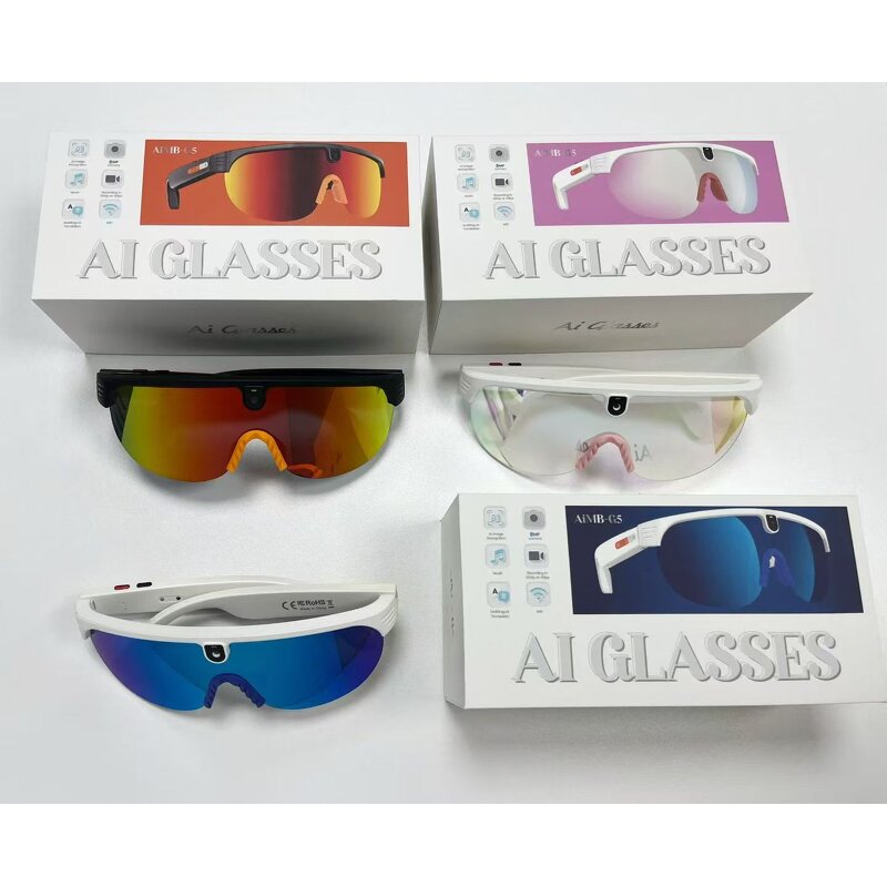 Smart Glasses Manufacturer - AIMB-G5 800W Anti-Shake 1200P HD Video AI Translation for Calling Photo Music