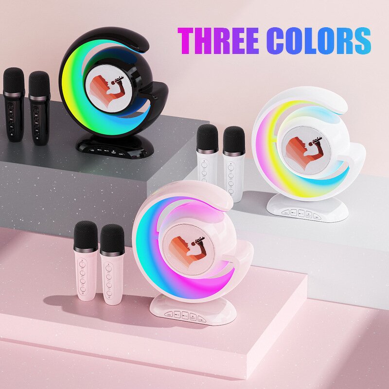 Portable Speaker Manufacturer - Colorful LED Light YS-110 Wireless Karaoke with Y1 Microphone AUX AC