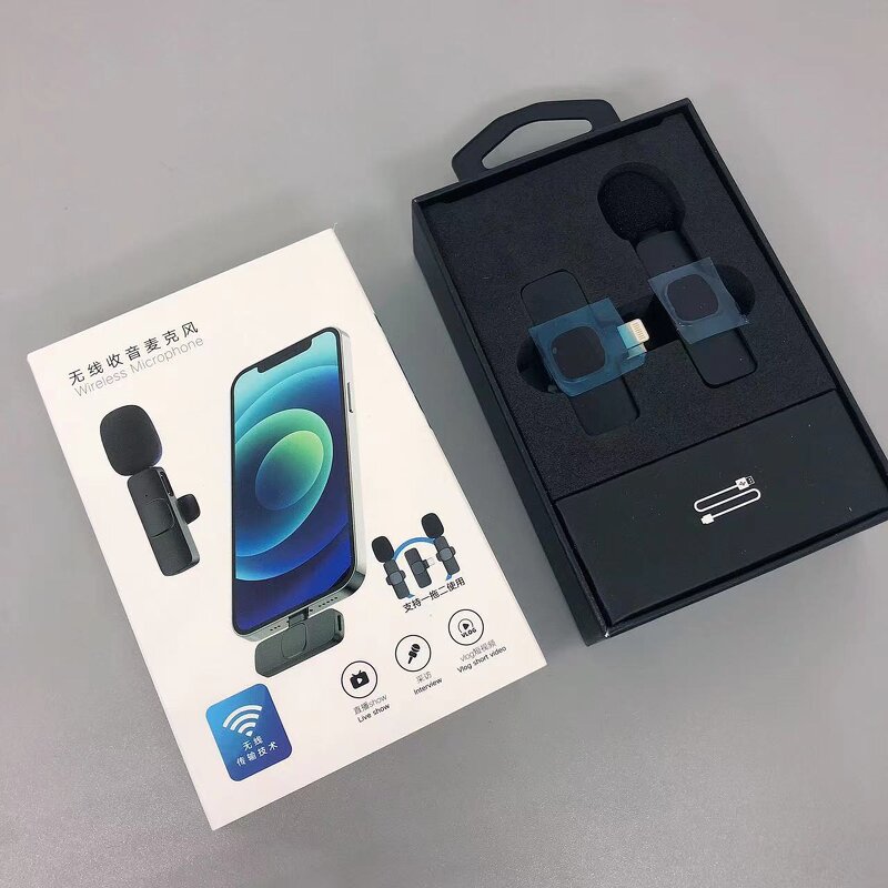 Wireless Microphone Manufacturer - 2022 New Mini Dynamic Lavalier for Live Streaming Vlogging 2 Receivers