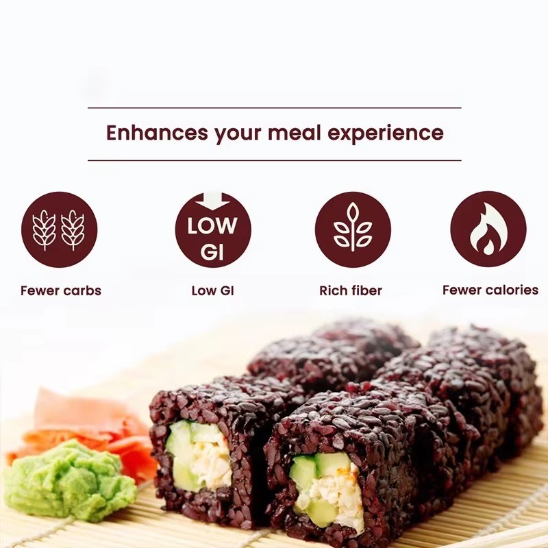 Dried Konjac Black Rice Factory - Low Calorie High Fiber 80g