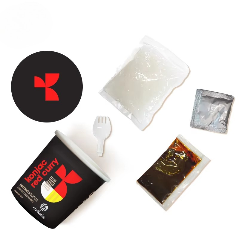 Red Curry Konjac Cup Noodles Supplier - Vegan HALAL Instant