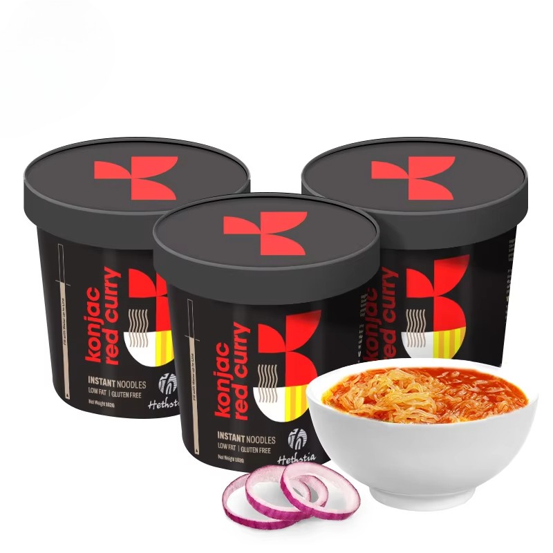Red Curry Konjac Cup Noodles Supplier - Vegan HALAL Instant