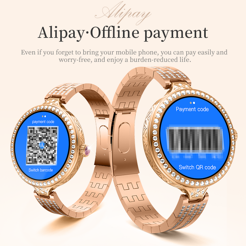 Smart Watch Set - OEM HW16 MINI NFC Earring Bracelet Health Monitor Women