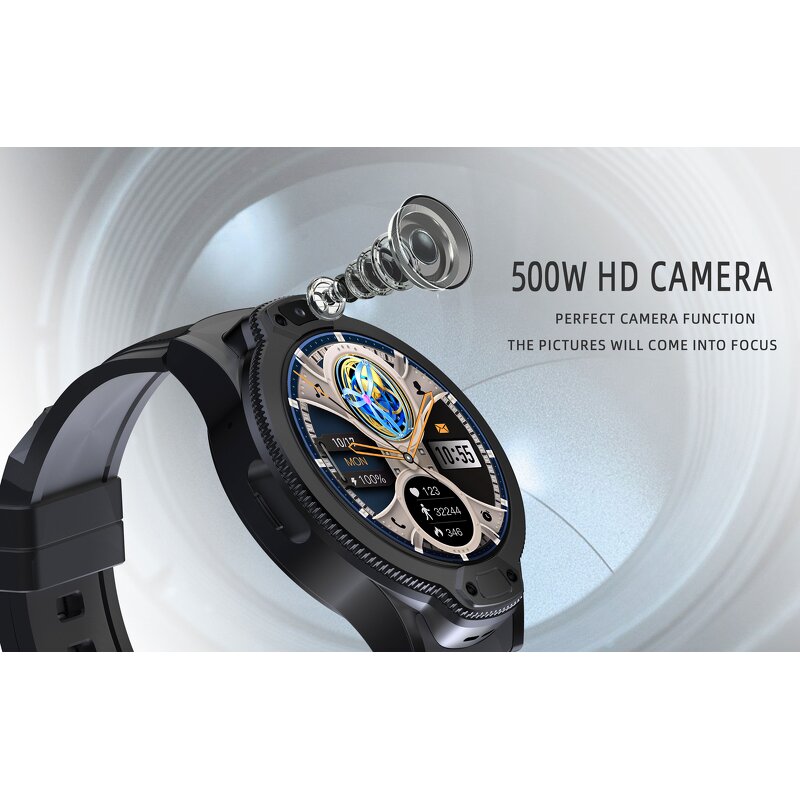 4G Smartwatch - W01 Pro 2+16GB 1.75" WIFI GPS Camera HR Sim Call