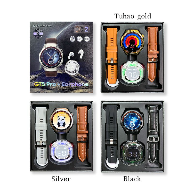 Smartwatch Set - OEM D52 DT5 PRO 2025 HR BP Earphones Dual Band Sport