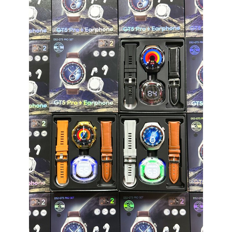 Smartwatch Set - D52 DT5 PRO 2025 1.52" Wireless Earphones Dual Band Sport