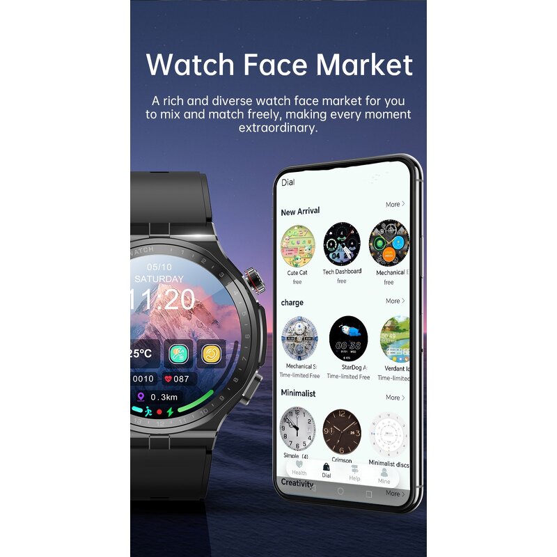 GPS Smart Watch - AD300 HR BP NFC SOS Wireless Payment TikTok Call
