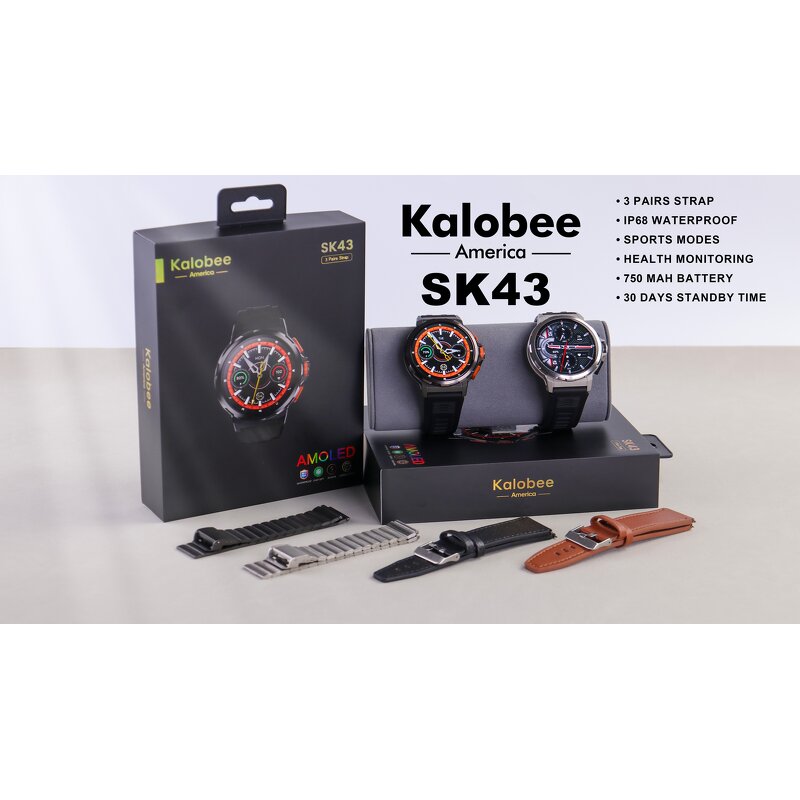 Smart Watch Set - OEM SK43 Three Strap IP68 Flashlight Large Battery Sport