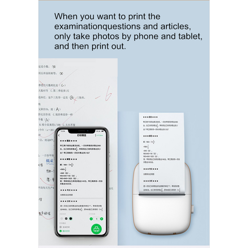 Label Printer - A8A Durable Battery Portable Wireless Web Photo Printer