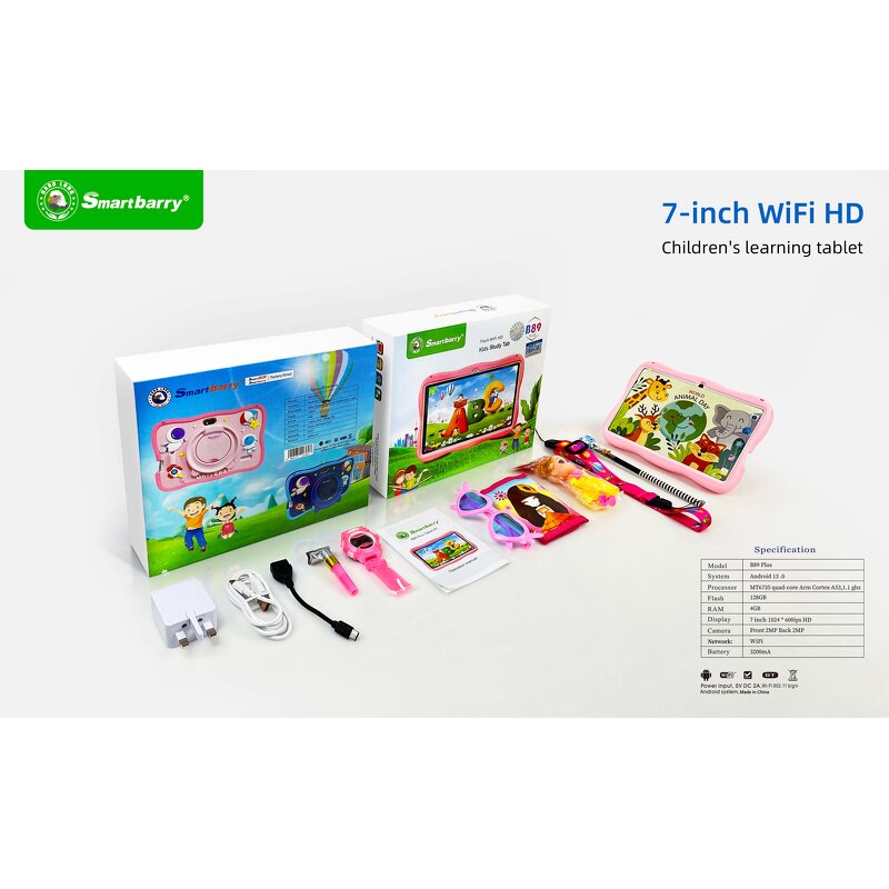 Kids Tablet - B89 PLUS 7" 1+8GB WIFI Educational Reading Gift Box