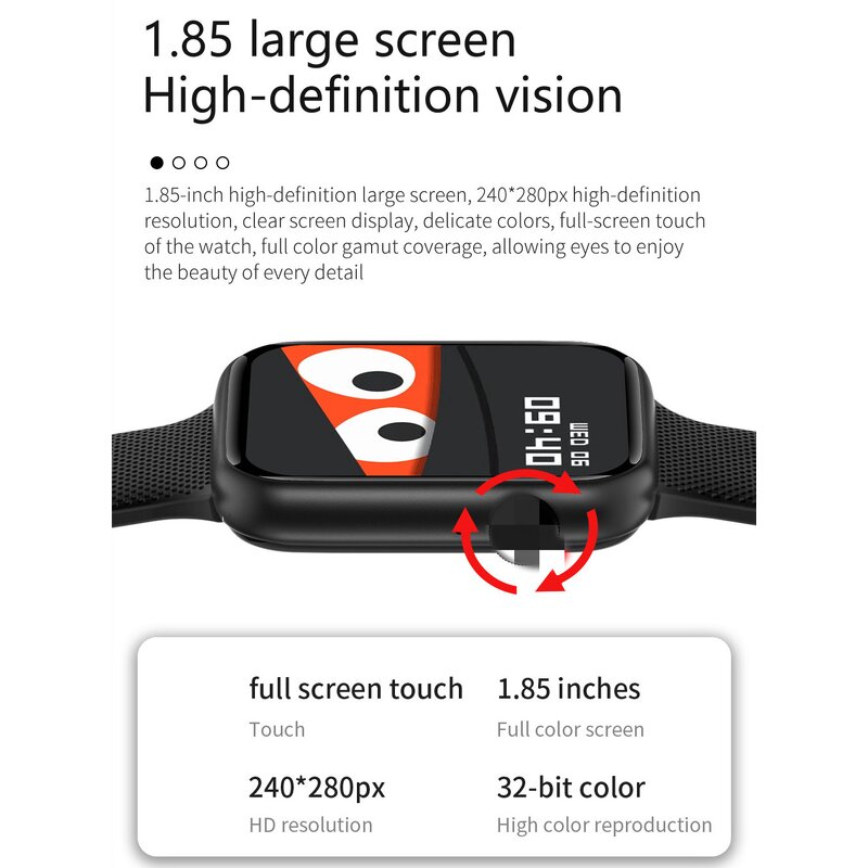 Smart Sports Watch - 2025 HT15 HR BP Multi Sport Mode Fitness Band