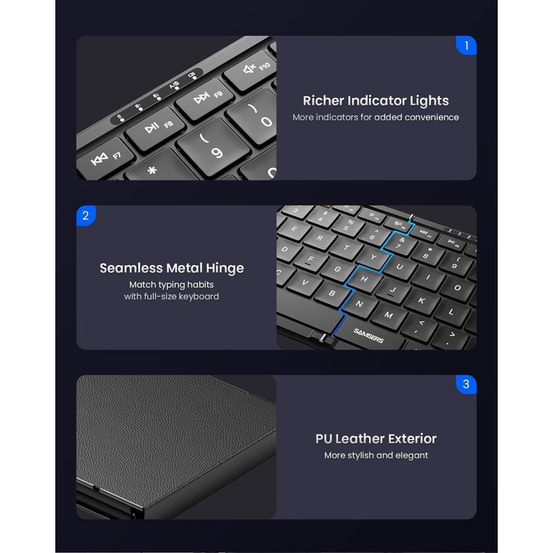 Wireless Keyboard - DF010 Mini Foldable BT 79 Keys Mechanical IOS
