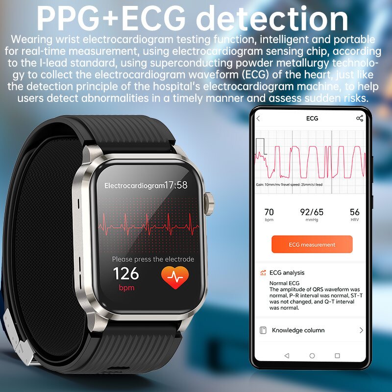 Smart Watch Manufacturer - P300 PRO AMOLED Air Pump BP ECG BT Call Remote SOS