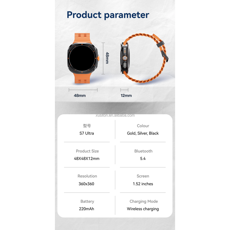 Smartwatch Manufacturer - 2026 S7 Ultra 1.52" HR BT Music Call Payment Sport Watch