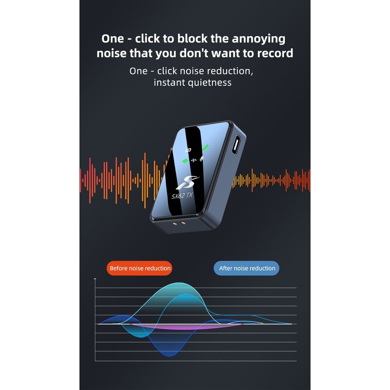 Wireless Mic - OEM SX62 DSP Noise Reduction 30m Hi-Fi Professional