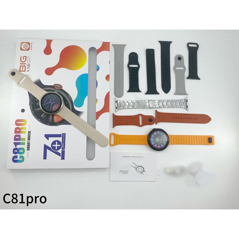 Smart Watch Set - C81 PRO IP65 BT Call Music 7 Multi Straps Sports Band