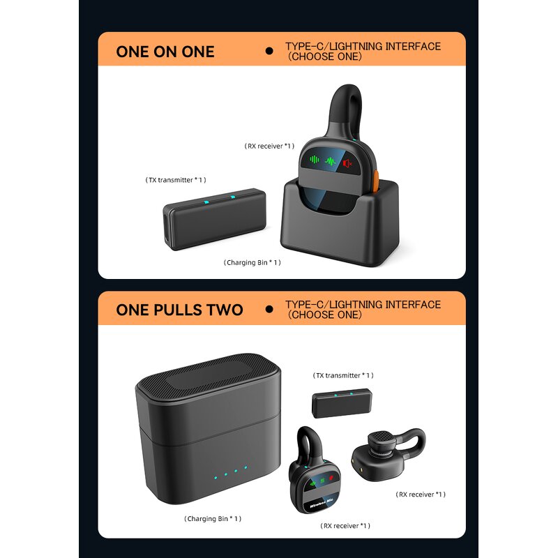 Lavalier Mic - OEM SX38 2.4G One Click Type C Low Latency Noise