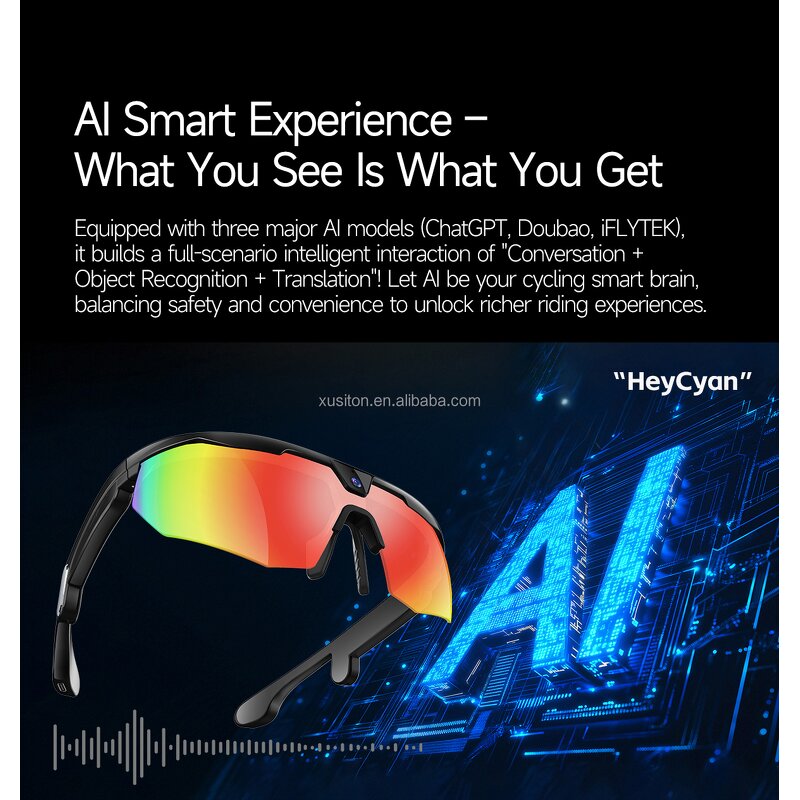 AI Glasses - W640 Cycling Camera Chat GPT Skiing Translation AI Smart