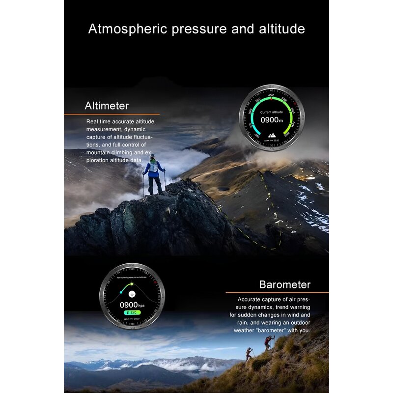 Smartwatch Manufacturer - 2025 Tactix8 Round AI Translate GPTChat Flashlight GPS