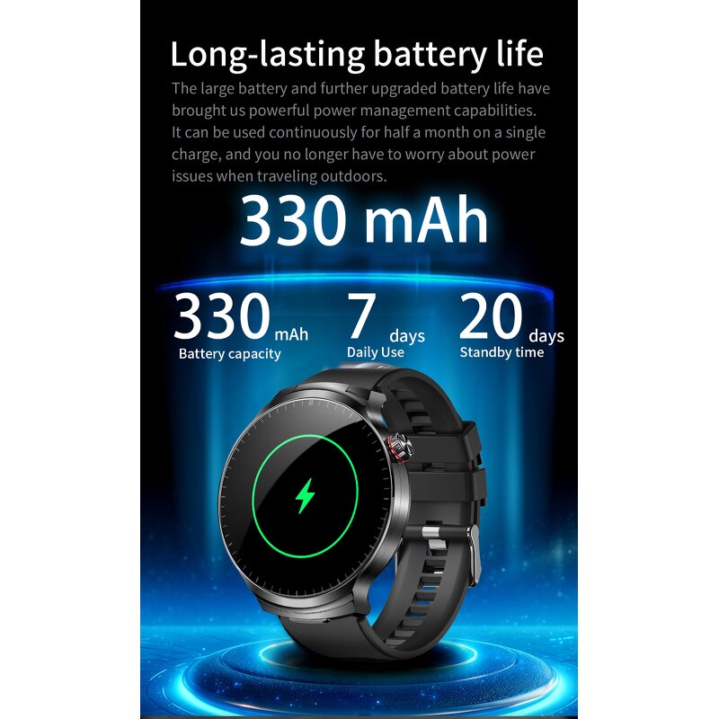 2-in-1 Smart Watch - OEM T100 2025 IP67 1.85" HR BP BT 5-10 Days